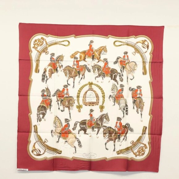 HERMES Carre 90 Scarf ""REPRISE"" Silk Red - Picture 3 of 15